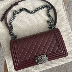 Chanel Old Medium Boy Flap Burgundy